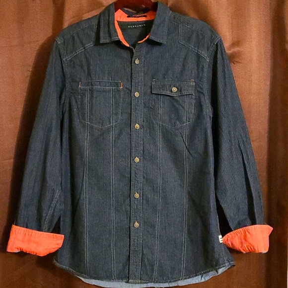 Sean John Other - Sean John Button Down Denim Jeans Shirt  Size L